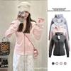 Women's Casual Zip-Up Hoodie Slim Fit Long Sleeve Solid Color Sweatshirt