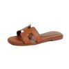 Slippers Women's Outer Wear  New Summer Fashion Versatile Flat Bottom One-word Beach Travel Sandals
