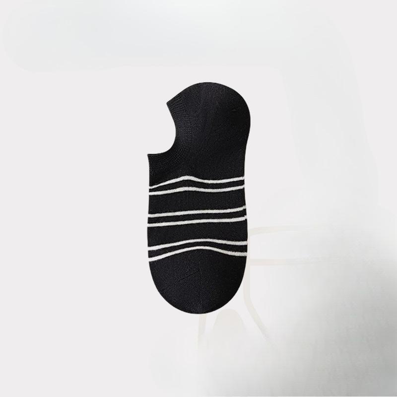 Dopamine Color-blocking Striped Boat Socks, Invisible Socks, Versatile Summer Outerwear for Trendy Girls, Pure Cotton Short Socks