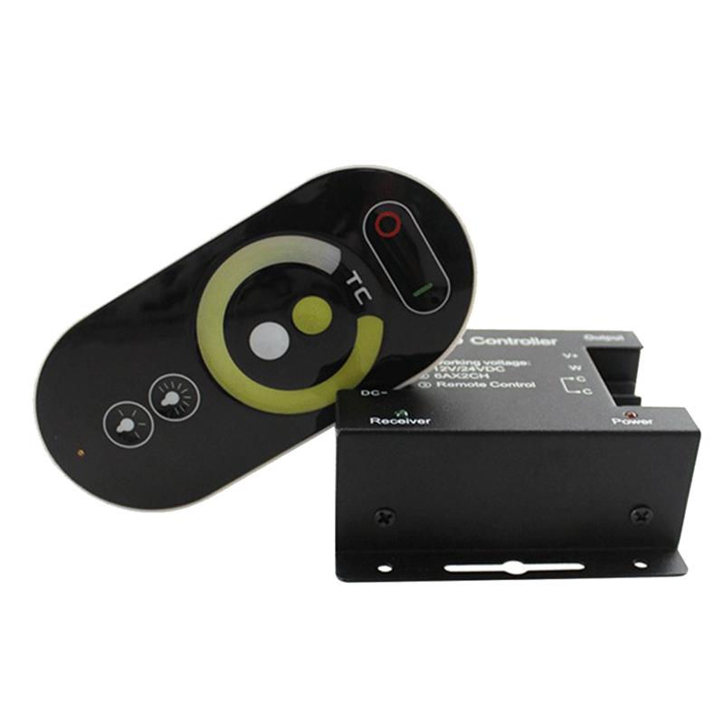 AD23-DC12-24V LED Strip Light RF Touch Remote Controller Dimmer For 5050 Tape Lights Adjust Brightness