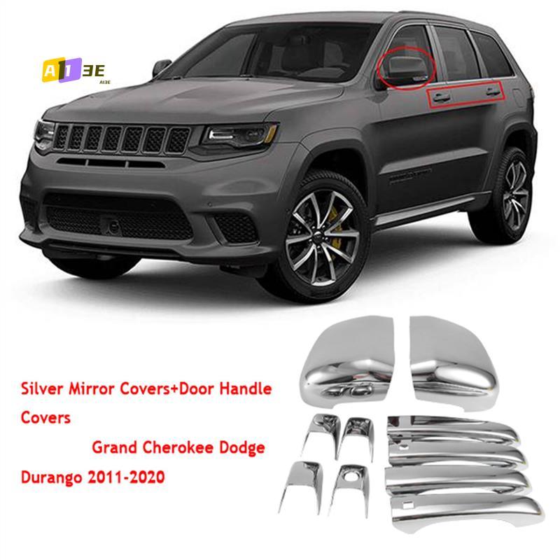 A03E-Mirror Covers+Door Handle Covers For Jeep Grand Cherokee Dodge Durango 2011-