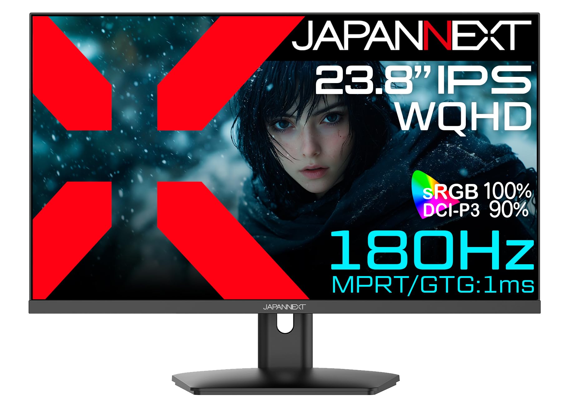 

JAPANNEXT 23.8 inch IPS Panel 180Hz WQHD(2560x1440) Resolution Gaming Monitor JN-IPS238G180Q HDMI DP HDR 1ms(GTGMPRT) sRGB 100% PS5 120Hz [2 Year