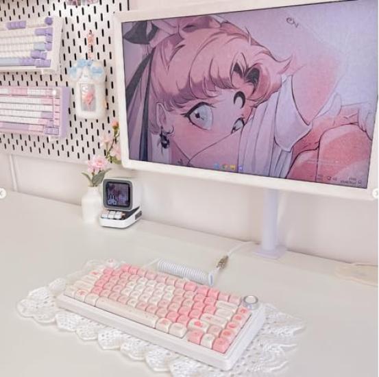 Pink Keycaps XVX Sakura PBT Cute MOA Profile Dye Sublimation Custom for Mechanical Keyboards 142 Sets Pink - Keycaps, 60%/65%/75%/100%, -