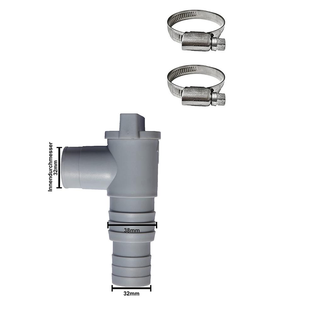 32mm Shutoff Valve Pool Connector Pool Hose Adapter Clamp-style Elbow Pool Drain Valve Shutoff Valve Suitable for Filter Pump