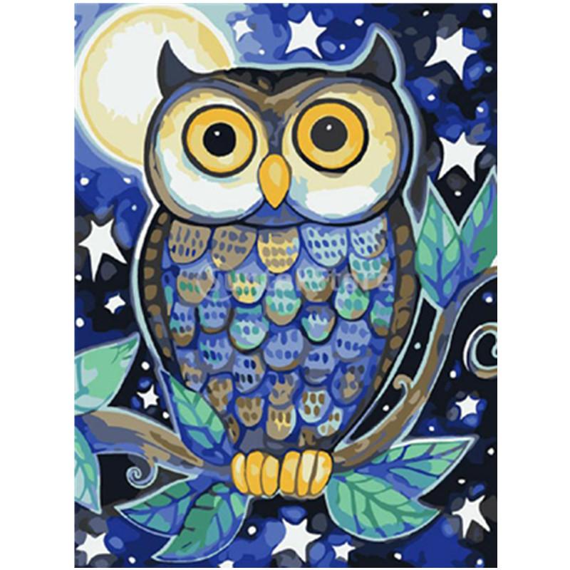 

5D DIY Алмазная картина Лесная сова Алмазная вышивка Набор для вышивки крестом Полный горный хрусталь Мозаика Домашний декор Square 20x30cm