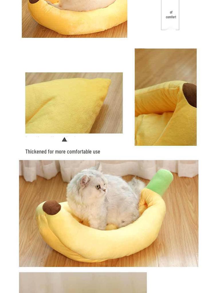 Pet Banana Bed: Year-Round Cool & Warm Mat for Cats and Dogs