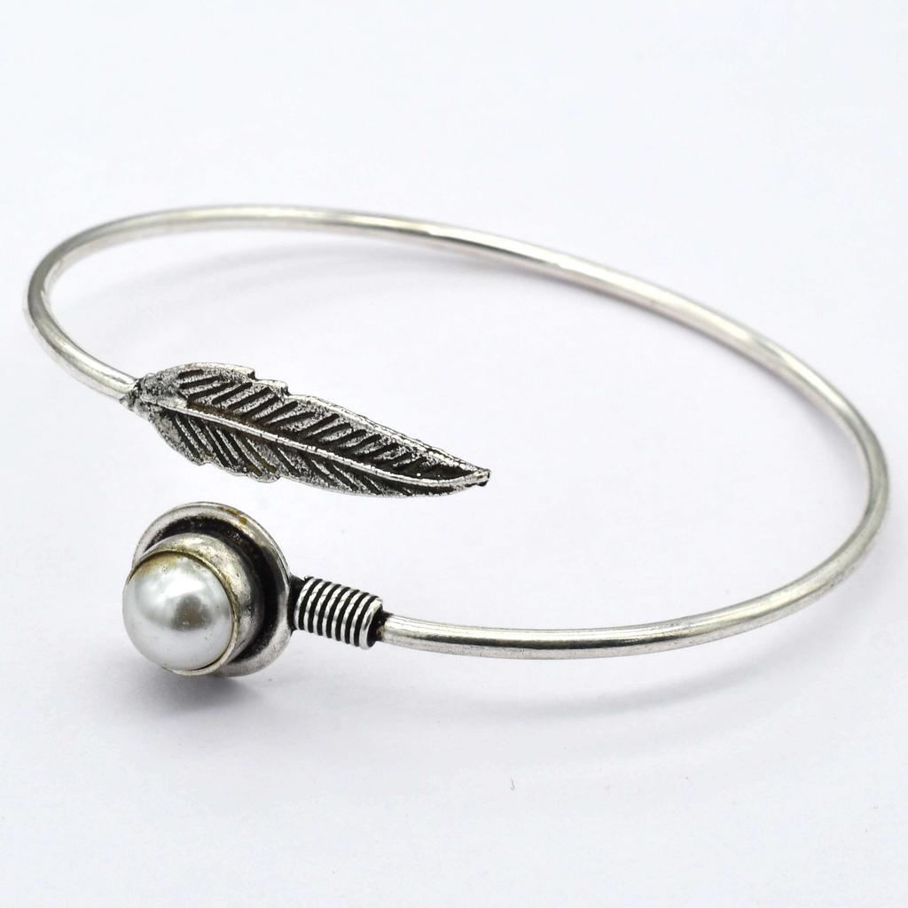 Pearl Gemstone Ethnic Handmade Adjustable Bangle Jewelry 8 Gms BN 31