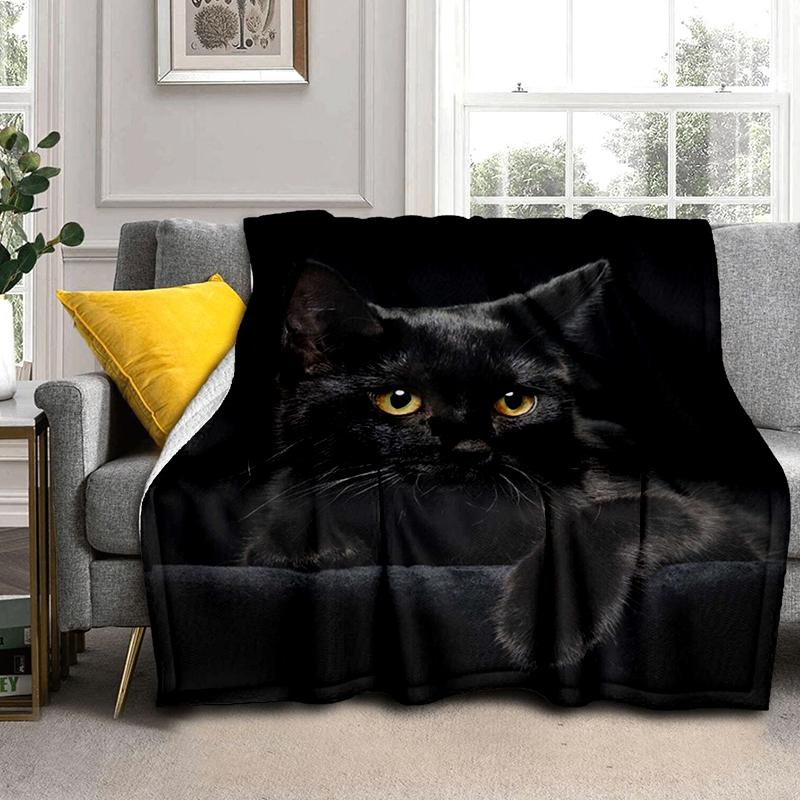 1PC Cute cat, cartoon blanket, all season lightweight home office outdoor nap multifunctional blanket