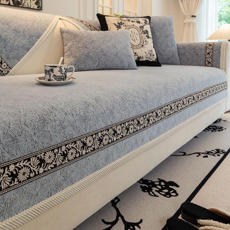 French Premium Sofa Cushion Light Luxury All-Season Chenille Retro Non-Slip Seat Cushion Cover Cloth Towel