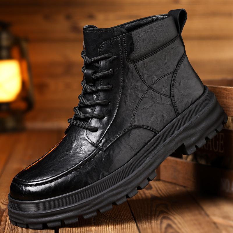 

Martin boots men s autumn and winter velvet warm men s boots men s shoes trend help men s boots 38
