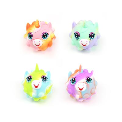 3D Unicorn Luminous Toys Ball Decompression Toy Anti Stress Finger Press Ball