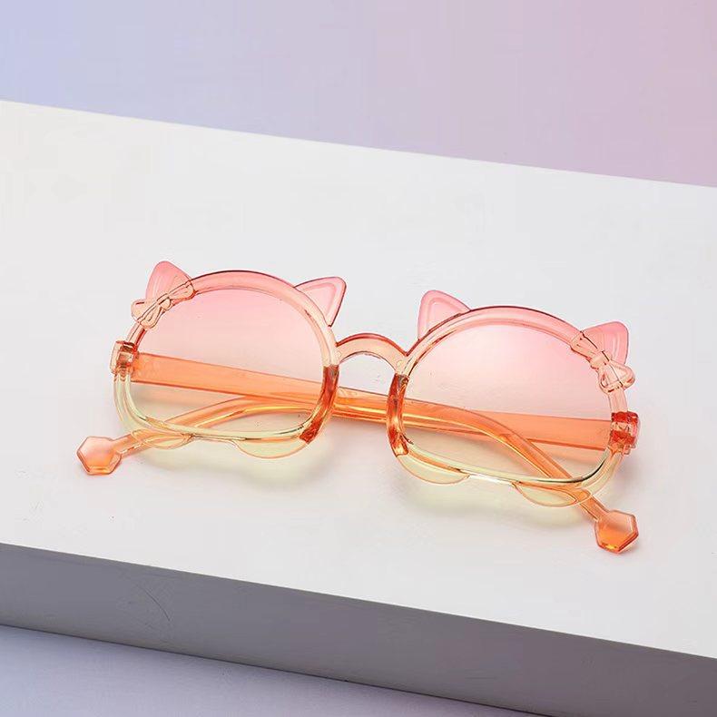 One-Piece Children'S Sunglasses Cute Kitten Children'S Glasses Cartoon Candy Color Baby Sunglasses