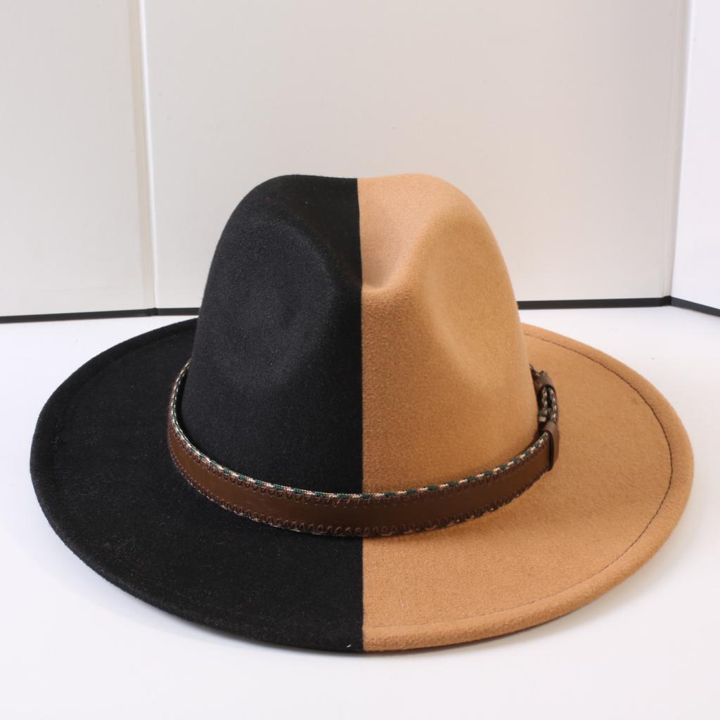 Popular European and American Classic Double-color Wide-brimmed Top Hat Men's and Women's Fashion OL Style Cowboy Hat Jazz Hat