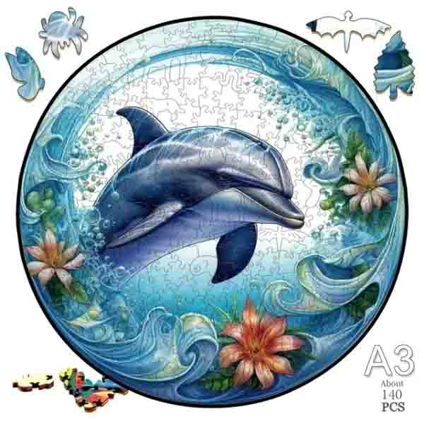 Unique Elephant Wooden Puzzle Adult Stress Relief Toys Circular Animal Shapes Holiday Birthday Gift Wood Jigsaws