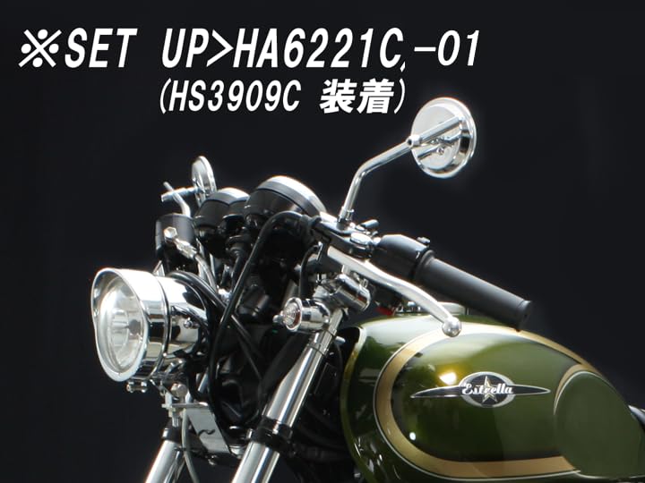 HURRICANE Motorcycle Round Mini 1 M10 Positive Clear Mirror, Piece, Thread, Lens, HA6221C-01