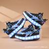 Children's Runaway Shoes Roller Skating Boys' Shoes Double-wheel Runaway Shoes Student Light Skates Shoes with Wheels
