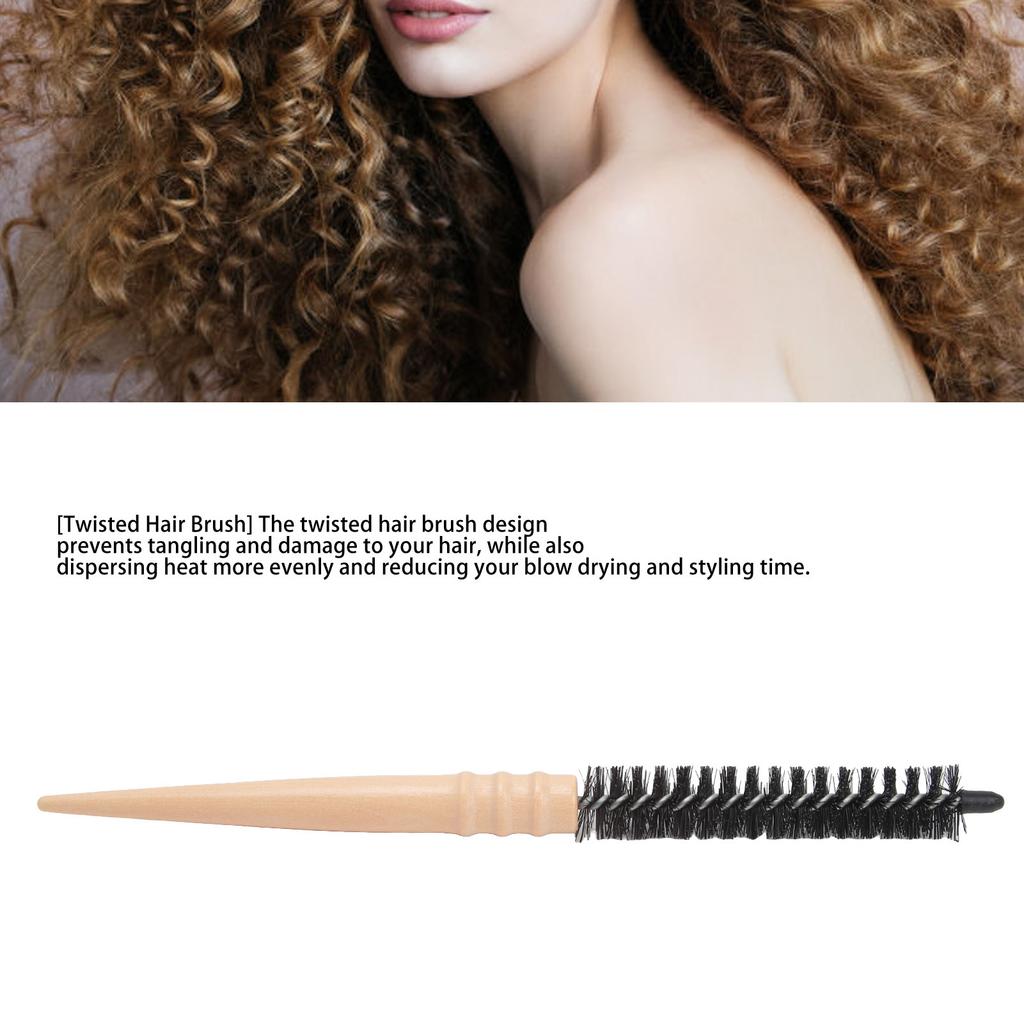 Small Round Hair Brush Hairdressing Comb Twisted Blow Drying Hair Curler Brush for Teasing