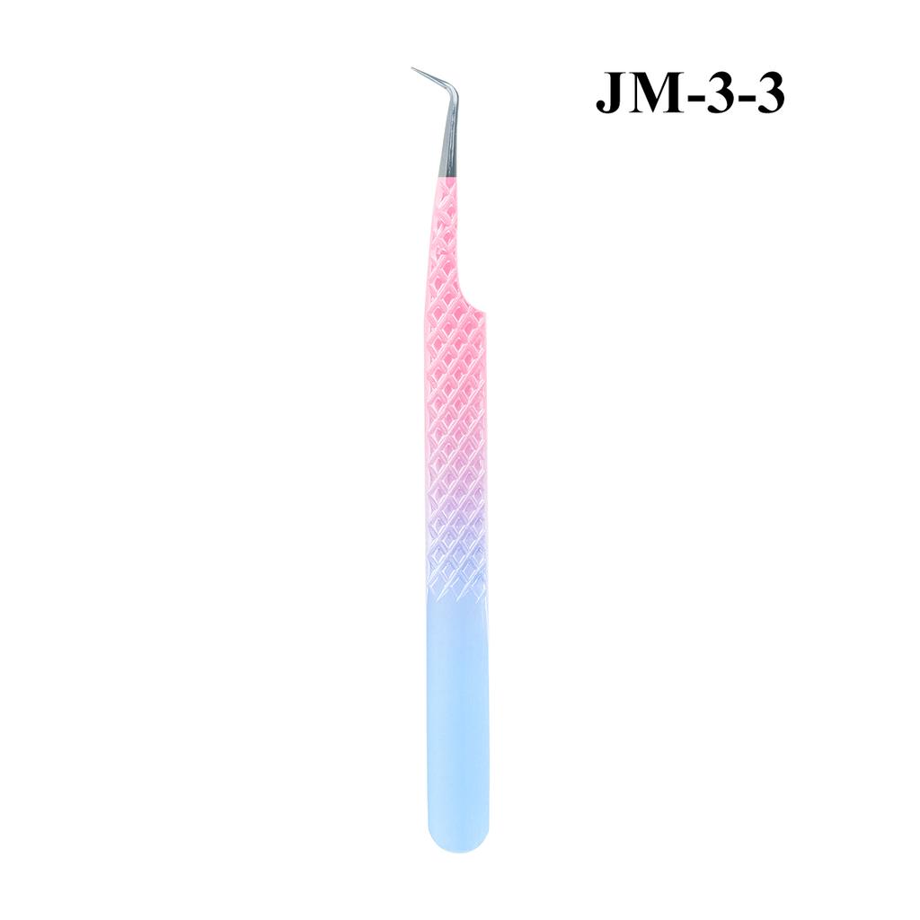 Professional Eyelash Tweezers Grip Eyelash Extension Tweezers 45 75 90 Degree Fiber Tip Easy Fanning Eyelash Tweezers