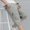 Sommer Herren Outdoor Casual Cargo Shorts Knielange Hosen Reißverschlusstasche Baumwollshorts Kletterjogger Elastische Taille Sportbekleidung