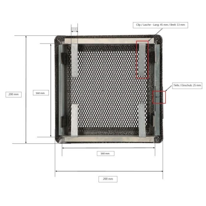 Grille d'aération - kotarbau - 16 x 16 cm - blanc - facile à installer - pour cheminée et poêle