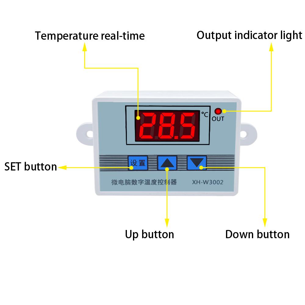 12V 24V 110V 220V Professioneller W3002 Digitaler LED-Temperaturregler 10A Thermostatregler XH-3002
