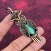 Chrysoprase Pendant Owl Gemstone Pendant Copper Wire Wrapped Handmade Jewelry