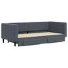 Pull Out Daybed with Drawers Dark Grey 90 X 190 Cm Velvet