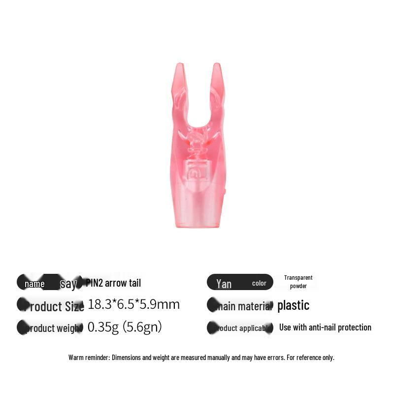 Multicolor Anti-Nail Plastic Arrow Nock with Inner Insert and Outer Wrap, Various Specifications Available.