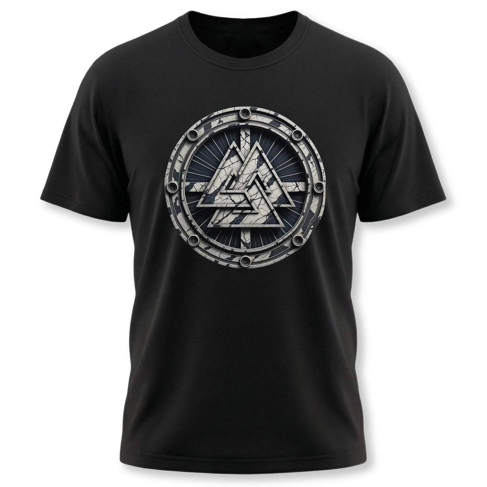 Asgard Valknut Symbol T-Shirt | Norse Mythology Graphic Print Unisex Tee Shirt L