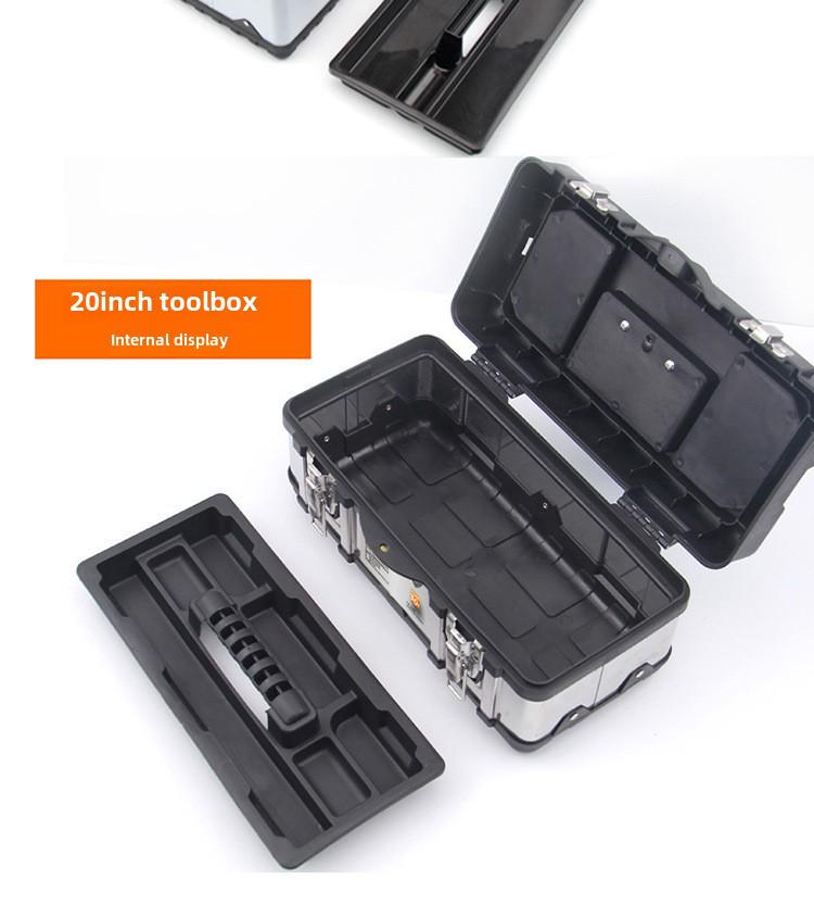 Green Forest Stainless Steel Toolbox: Multifunctional Storage for Hardware & Electricians