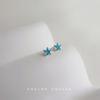 Mini Version Small Fresh Blue Starfish Small Stud Earrings Sweet and Cute Small Simple Commuter Earrings Jewelry