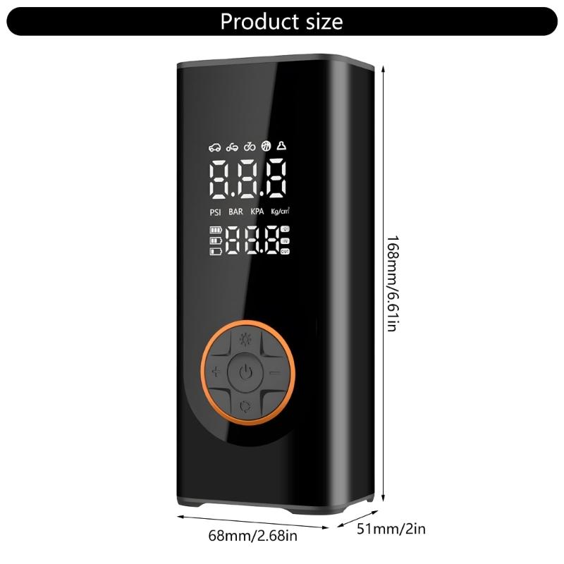 Tire Inflator Portable Air Compressor, 6000mAh Portable Air Pumps, Accurate Pressure LCD Display,Car Bike