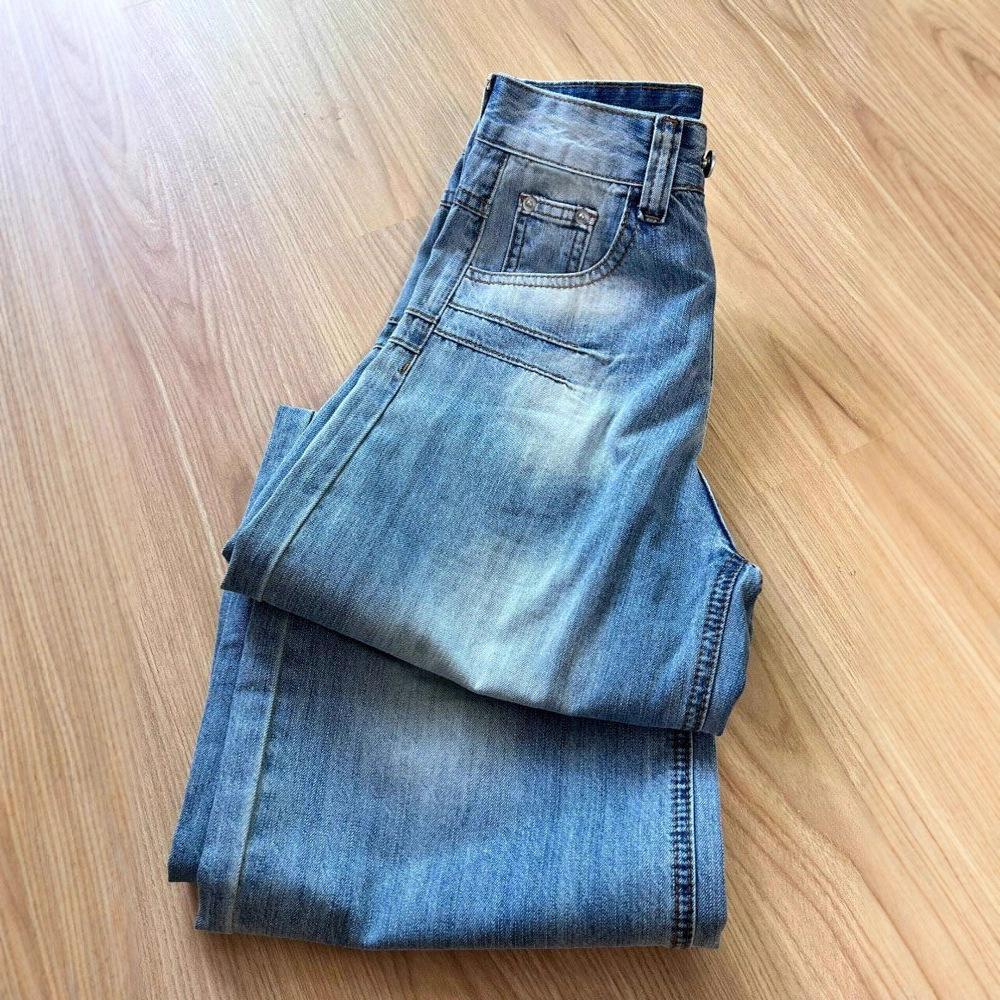 Design Sense Embroidered Light Blue Straight Jeans Women's Autumn Washed Loose High-waisted Skinny Drape Trousers Jeans for Women Long Denim Pants