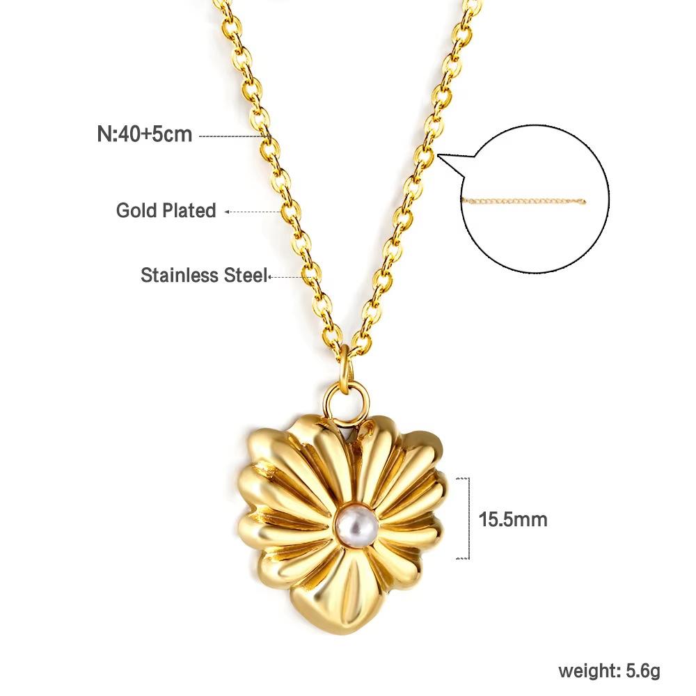 Women's Fashion Geometric Jewelry Light Luxury Multiple Styles Stainless Steel Pearl Pendant Choker Necklace