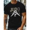 Fashion Men's Jigoro Kano 1882 JUDO Strength Courage Gothic Print Graphic T Shirt Summer Casual Crew Neck Short Sleeve Tops