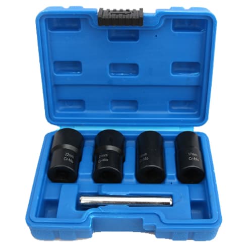 YWHWLX Nut Puller Socket Set, 5 Pieces, 17mm, 19mm, 21mm, and 22mm, Nut Twister and Nut Extractor for Stripped and Stripped Bolts, Wheel Lock Nut Remo