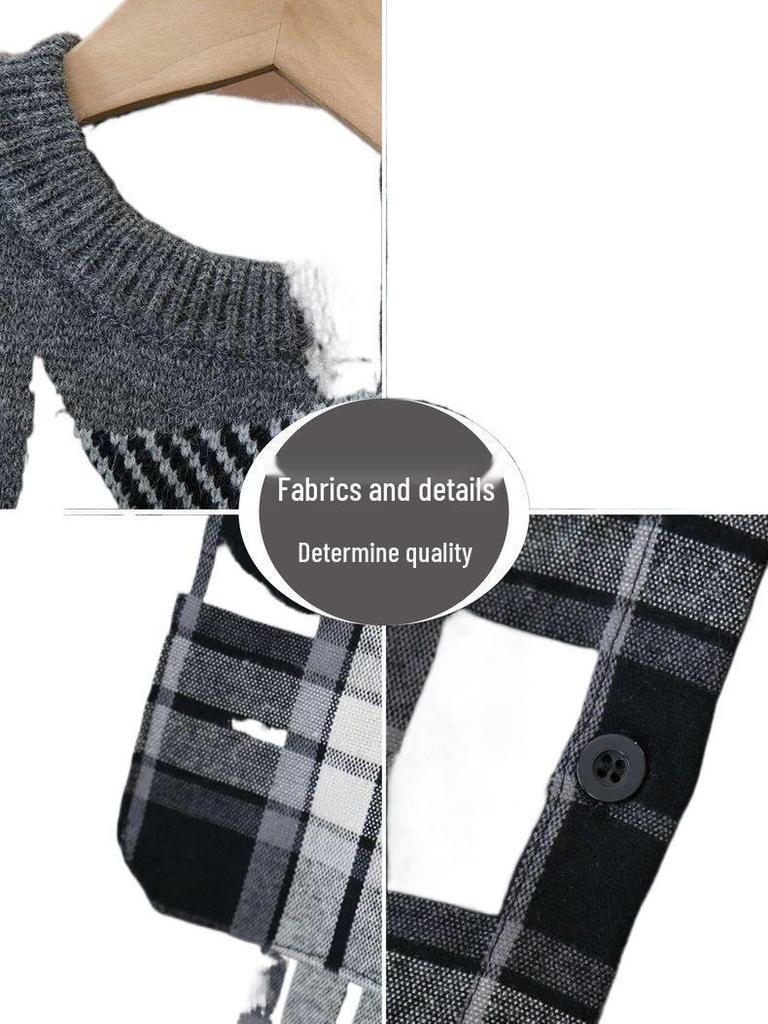 Boys' Trendy Fall 2025 Sweater Vest Outfit - Handsome 3-Piece Set for Spring & Autumn