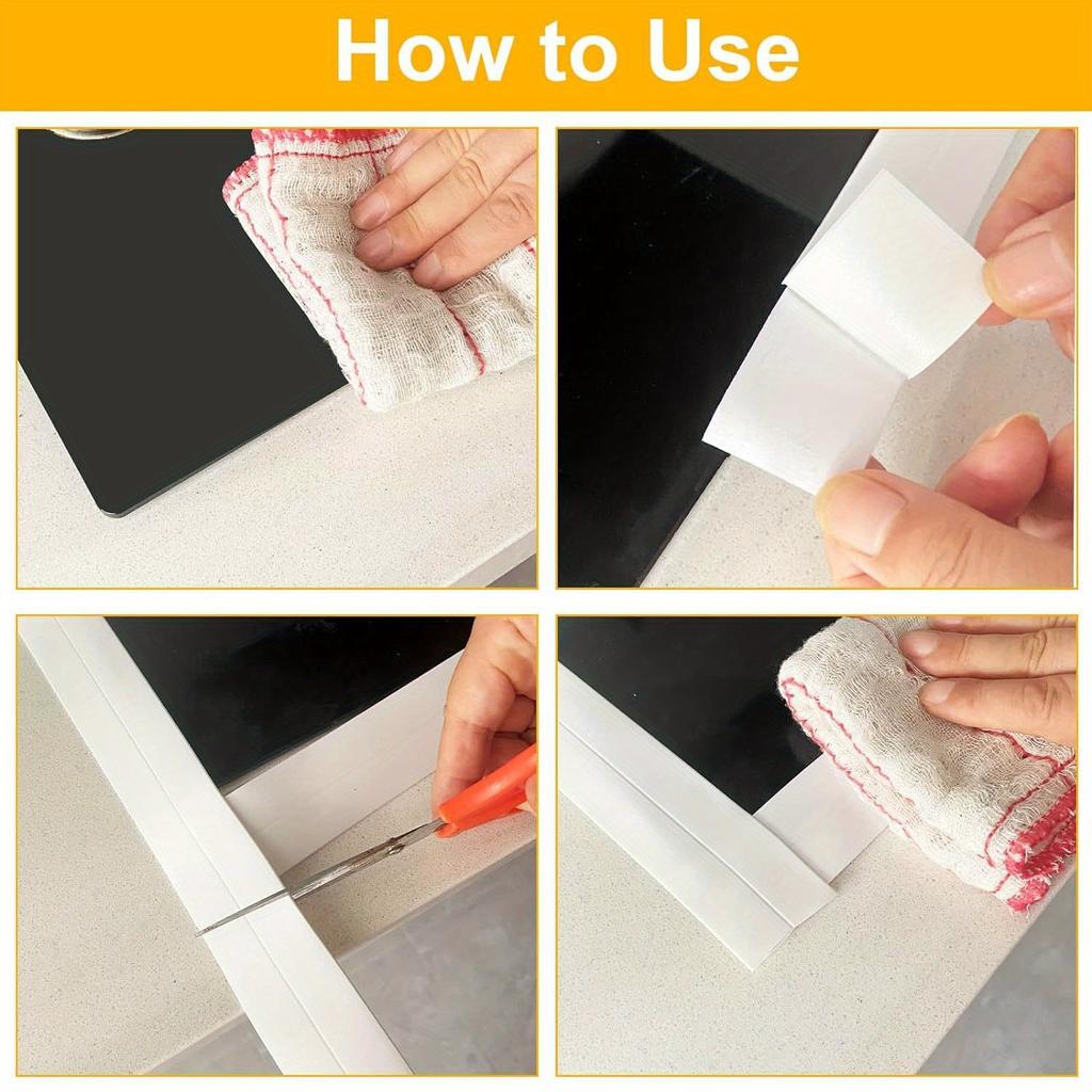 2 szt. Taśma uszczelniająca, Samoprzylepna taśma uszczelniająca z PVC do wanny, łazienki, toalety, kuchni, krawędzi podłogi i ściany