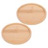 2 Pcs Bamboo Tray Wooden Plates Food Trays Wood Tableware Fruit Plates Serving Platters Home Decor Kitchen Counters Round Tray