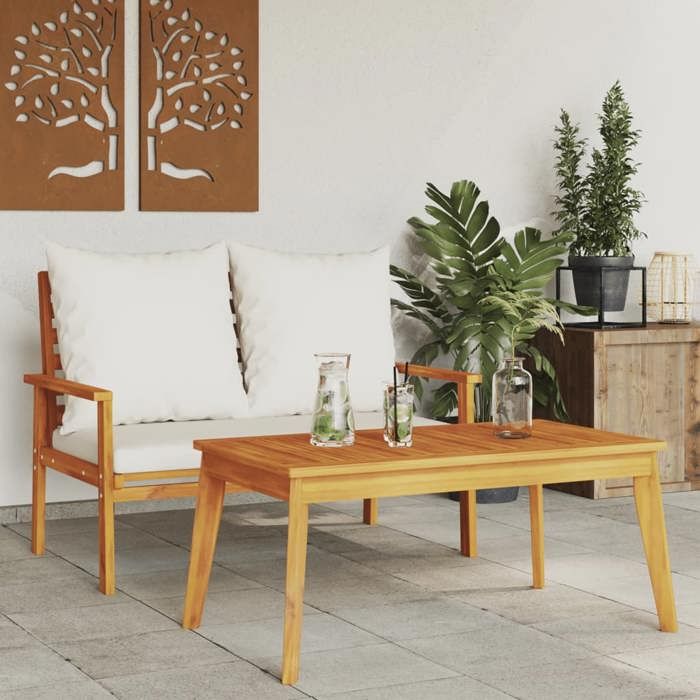 VidaXL Table à Manger de Jardin, Table de Repas, Meuble de Terrasse Patio Balcon Arrière-cour Extérieur, Moderne, Bois 366383