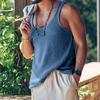 Men Summer Vest Sleeveless Solid Color Simple Style Knitted U Neck Sports Soft Pullover Men Tank Top Men Clothes