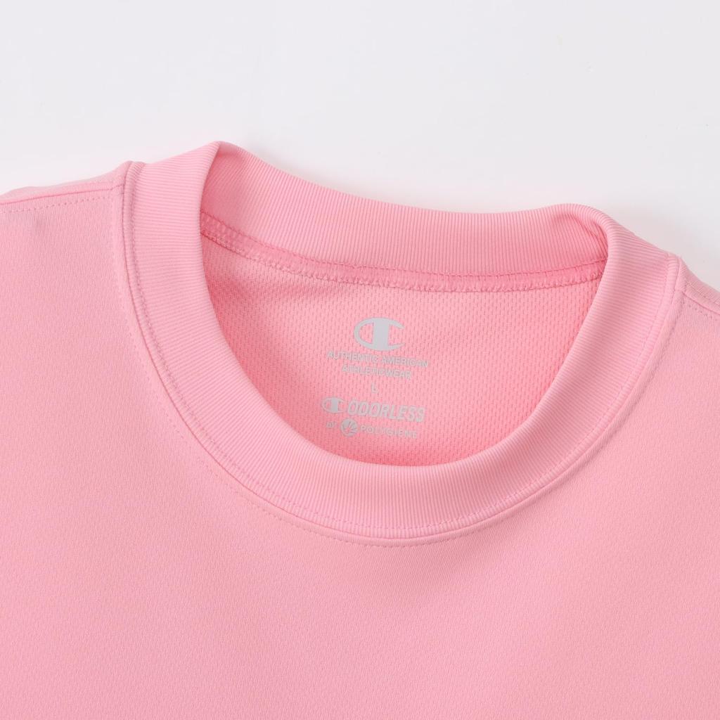 Champion Short Sleeve Pale with a Round Quick Antibacterial and Odor and Breathable Design with a Graphic Logo Print Women's T-Shirt, CW-CB327, Pink,