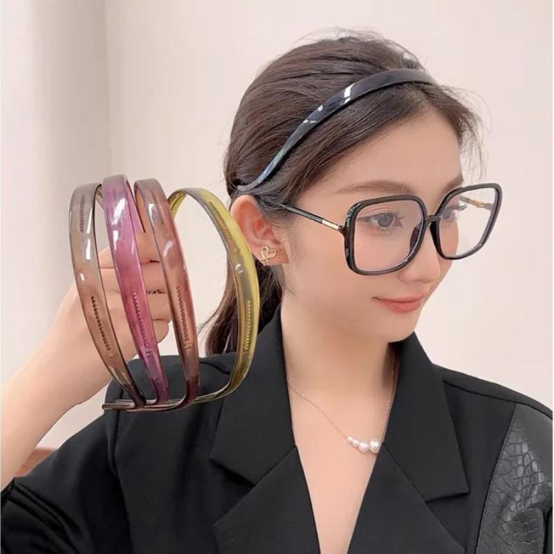 Forme de Monture de Lunettes de Soleil Tendance Serre-têtes Acryliques pour Femmes Serre-tête Denté Antidérapant Sans Trace Cerceau pour Cheveux Accessoires pour Cheveux