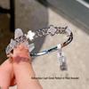 Cross Flower Zircon Bracelet: Light Luxury Mother-of-Pearl Four-Leaf Clover Jewelry