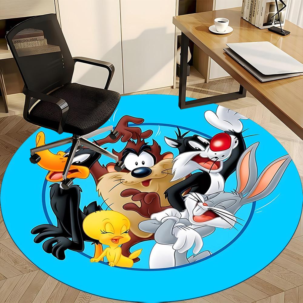 1 Stück Looney Tunes Büro Runder Teppich, Schlafzimmer Wohnzimmer Heimdeko, Zimmer Deko, Offic a1016170