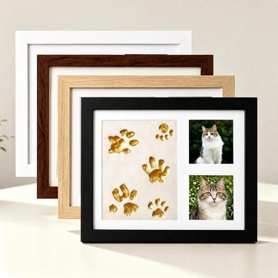 1 Set Doe-het-zelf Hond Pootafdruk Frame Houten Frame Kat Pootafdruk Frame Nieuwe Pootafdruk Souvenir Set Huisdier