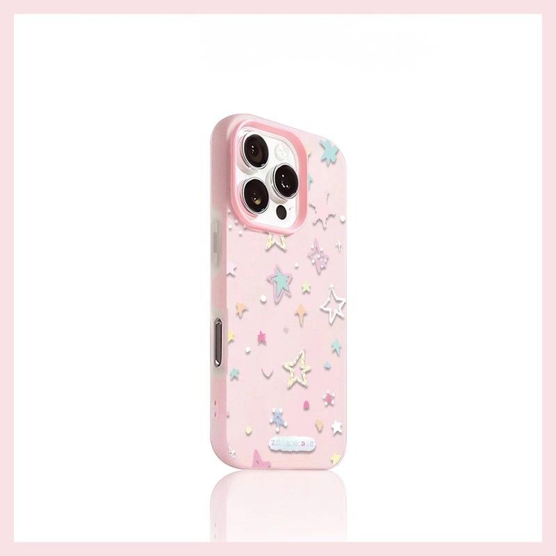 

Star Painted Jelly Two-in-One Matte Protective Case for Apple Phone 17/16 Pro Max/15/13 with Large Hole Apple 14 Pro