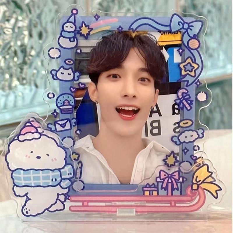 Arylic Photocard Holder 3 Inch Kawaii Photo Frame Picture Protector Card Case Idol Star Photo Binders Photo Packaging Supplies