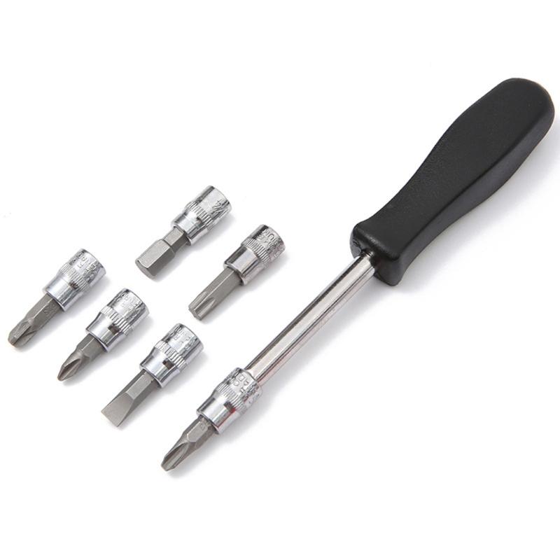 46 in 1 Ratchet Wrench Screwdriver Socket Nut Set Screw Driver Bit 1/4inch Hexagonal Handle Drive Slot Hand Tool