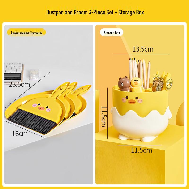 Kids  Desktop Mini Broom & Dustpan Set with Storage Box